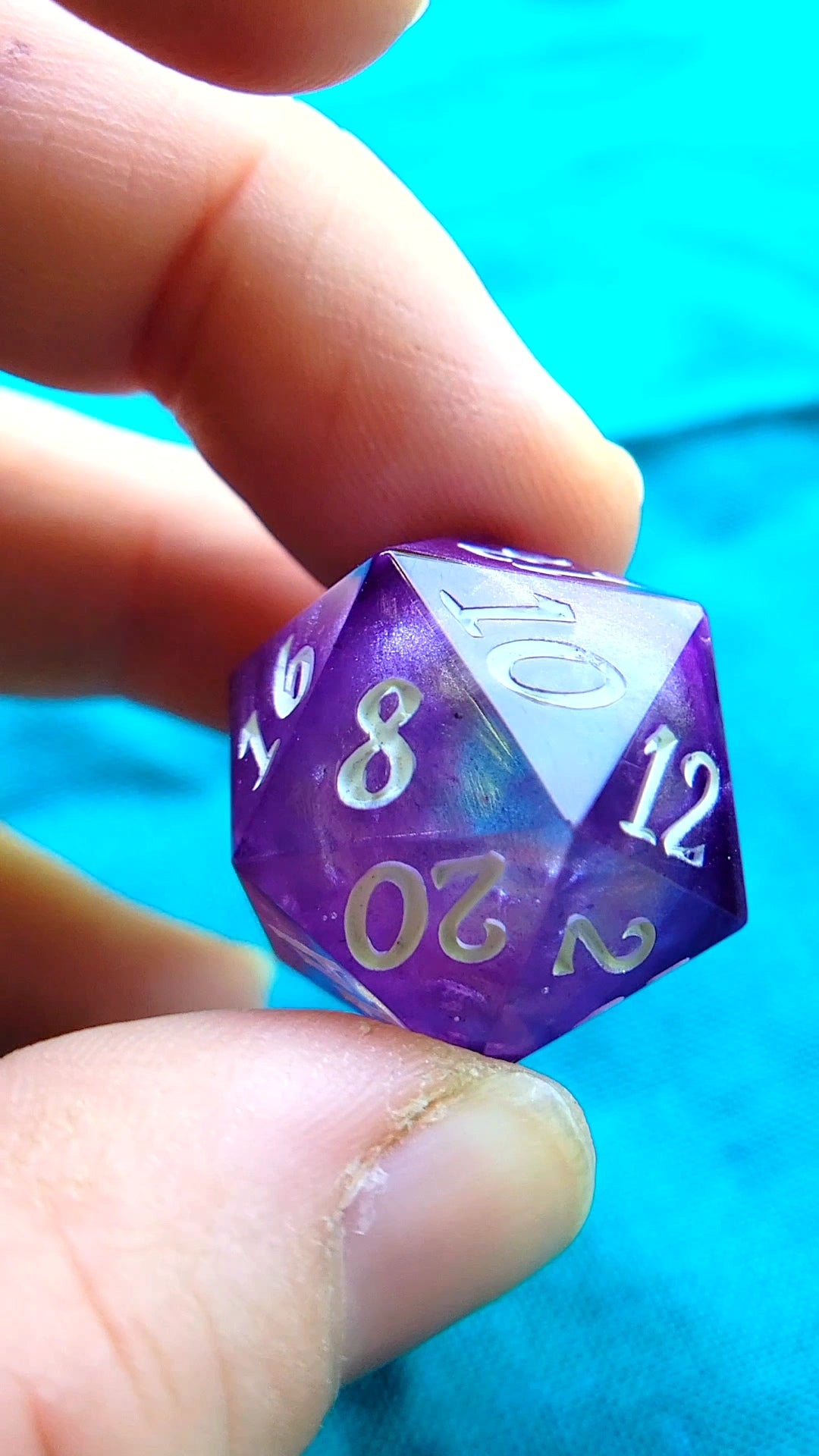 Amethyst Dreams standard sized d20