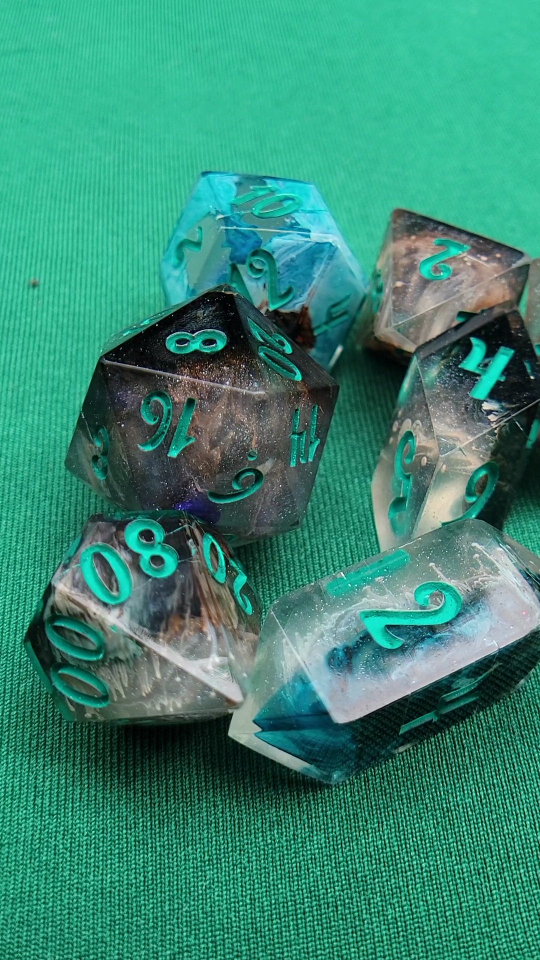 A Spell I Must Never Use 7 piece resin ttrpg dice set