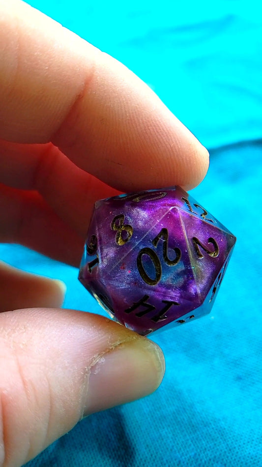 Self soothing with folk metal standard sized d20